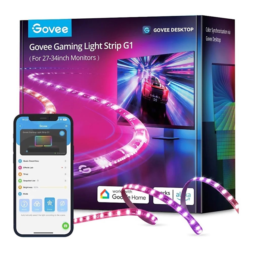 Govee - Dreamview G1 Smart LED RGBIC skærmlys 27-34" Wi-Fi