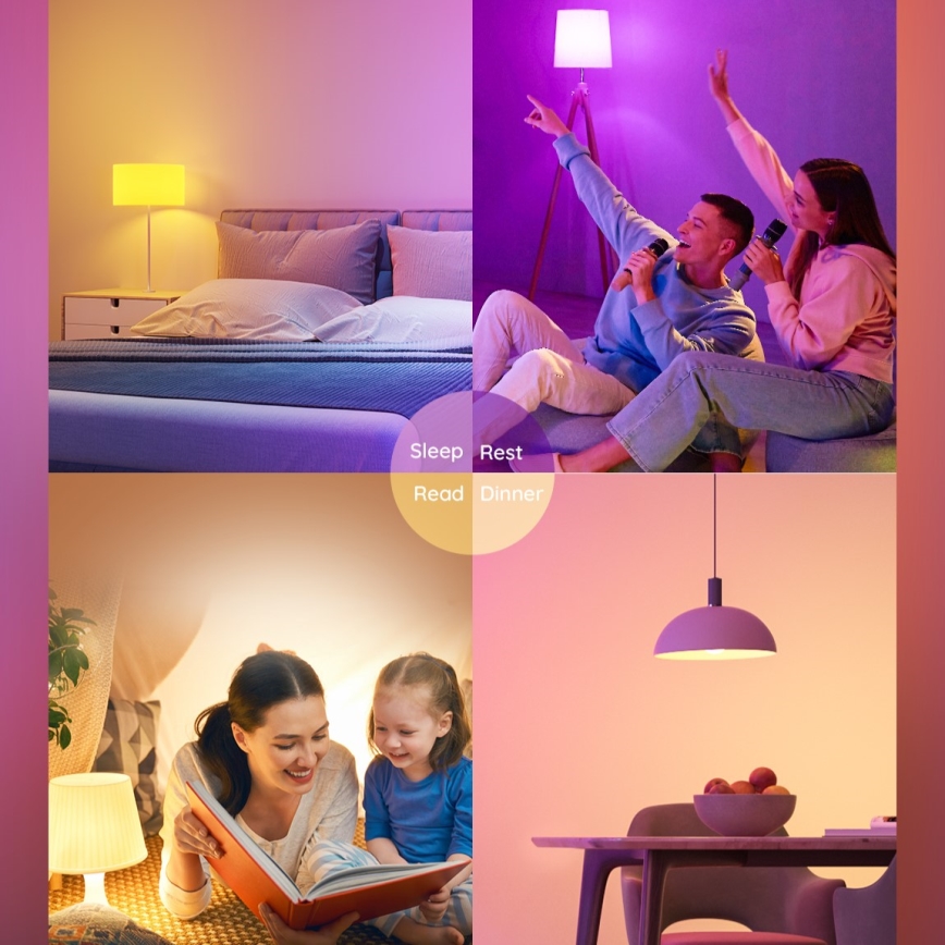 Govee - LED lyspære m. RGBWW-farver Smart E27/9W/230V 2700-6500K Wi-Fi