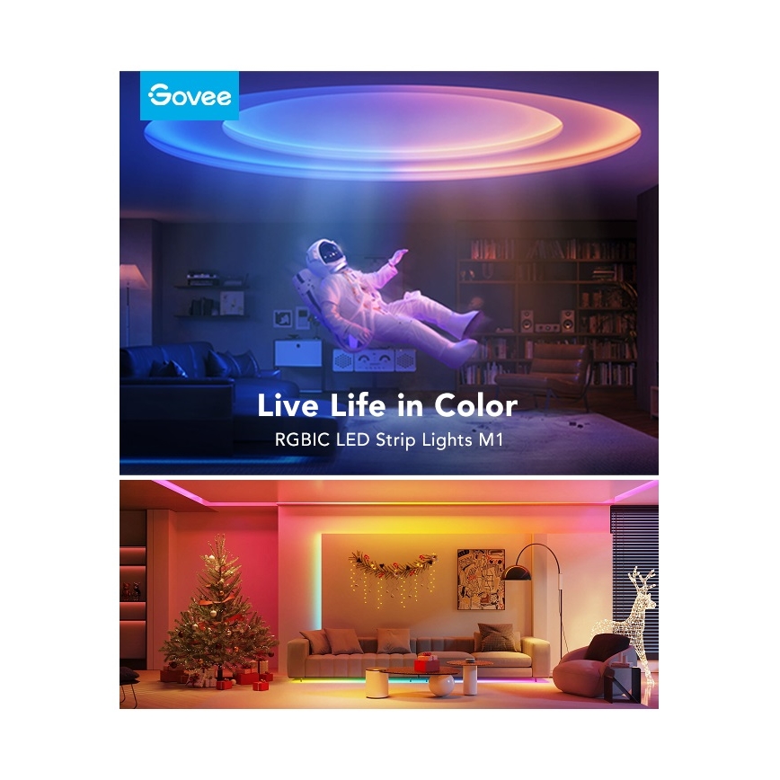 Govee - M1 PRO PREMIUM Smart RGBICW+ LED strip 2 m Wi-Fi Matter