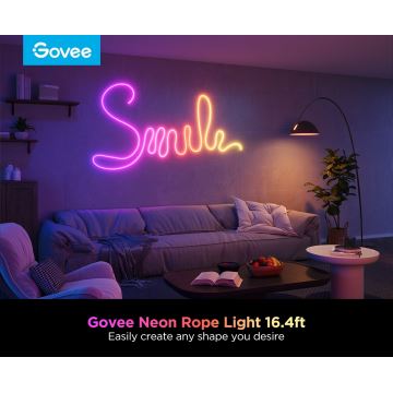 Govee - Neon 2 MATTER bøjelig LED lysbånd 5m RGBIC Wi-Fi IP67