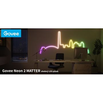 Govee - Neon 2 MATTER bøjelig LED lysbånd 5m RGBIC Wi-Fi IP67