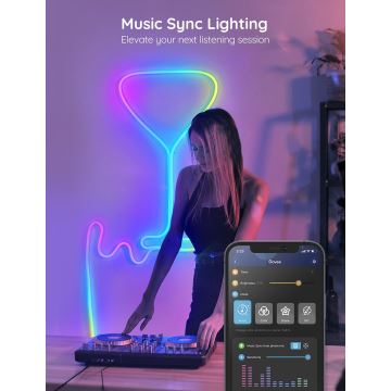 Govee - Neon SMART bøjelig LED lysbånd RGBIC 2m Wi-Fi IP67