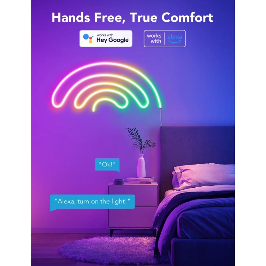 Govee - Neon SMART bøjelig LED strip- RGBIC - 3 m Wi-Fi IP67