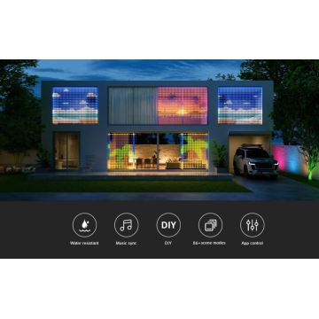 Govee - RGBIC Curtain Belysning 520 LED 1,5x2m Wi-Fi IP65