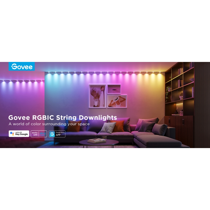 Govee - RGBIC LED String Downlights 5m Wi-Fi