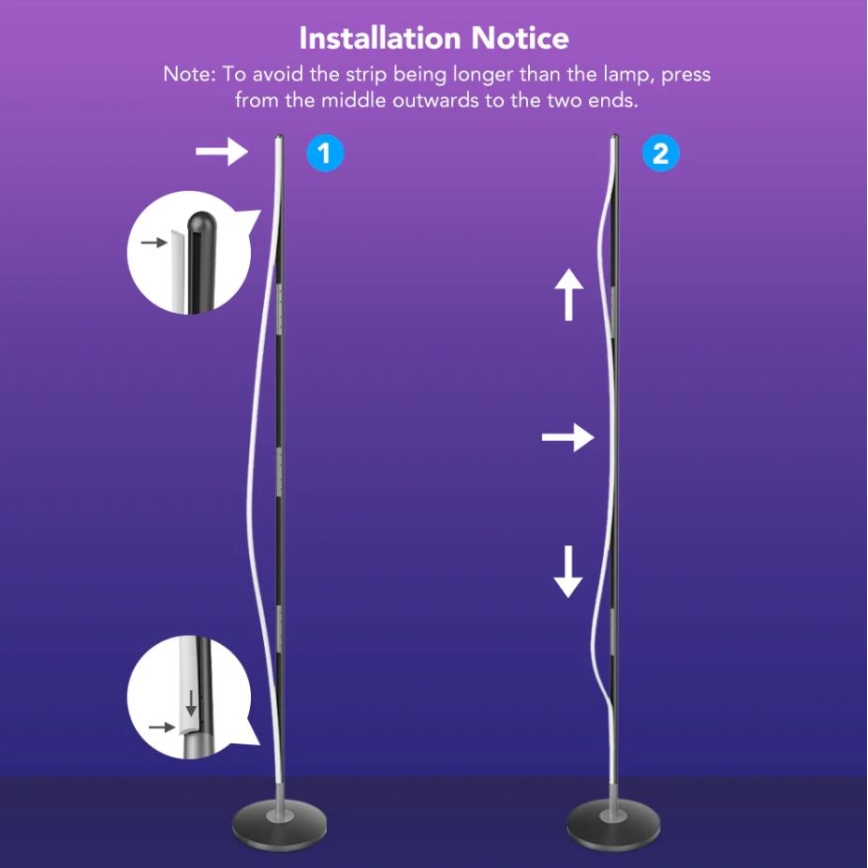 Govee - RGBICW Smart Hjørne Floor Lamp Wi-Fi