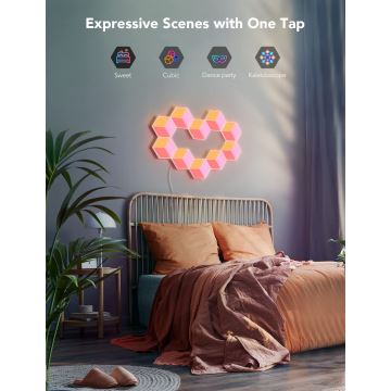 Govee - SÆT 10x LED lampe Glide Hexa Pro LED Smart RGBIC Wi-Fi