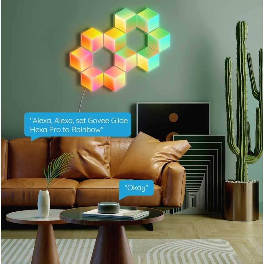 Govee - SÆT 10x LED lampe Glide Hexa Pro LED Smart RGBIC Wi-Fi