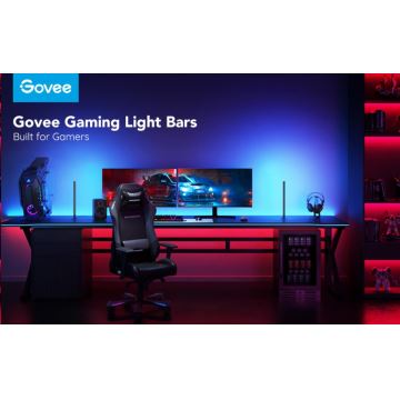 Govee - SÆT 2x Smart Gaming Wi-Fi LED RGBIC paneler + Smart Dual + fjernbetjening