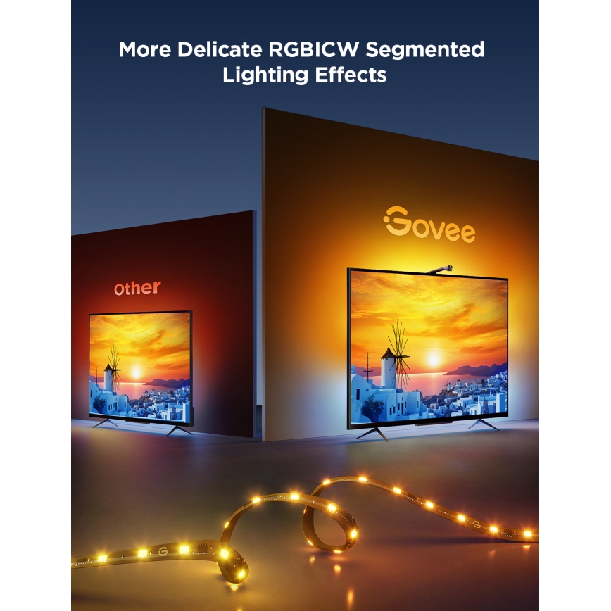 Govee - TV baggrundslys 3 Lite TV 75-85" SMART LED baggrundslys RGBICW Wi-Fi IP67 +RC