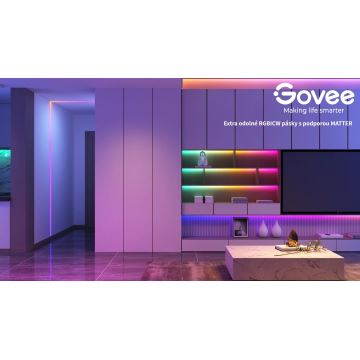 Govee - Wi-Fi RGBICW Smart PRO LED strip 10 m MATTER - ekstra slidstærk