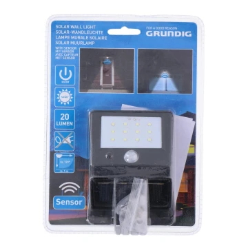 Grundig - LED solcellelampe med sensor 1xLED/0,25W/1xAA