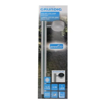 Grundig - Soldrevet LED spotlampe 1xLED/3,2V