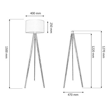 Gulvlampe ALBA 1xE27/60W/230V brun/eg