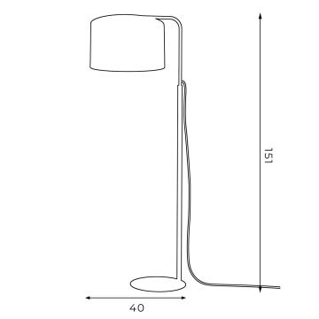 Gulvlampe ARDEN 1xE27/60W/230V lilla/gylden