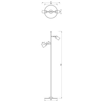 Gulvlampe JOKER 2xGU10/25W/230V sort/guldfarvet