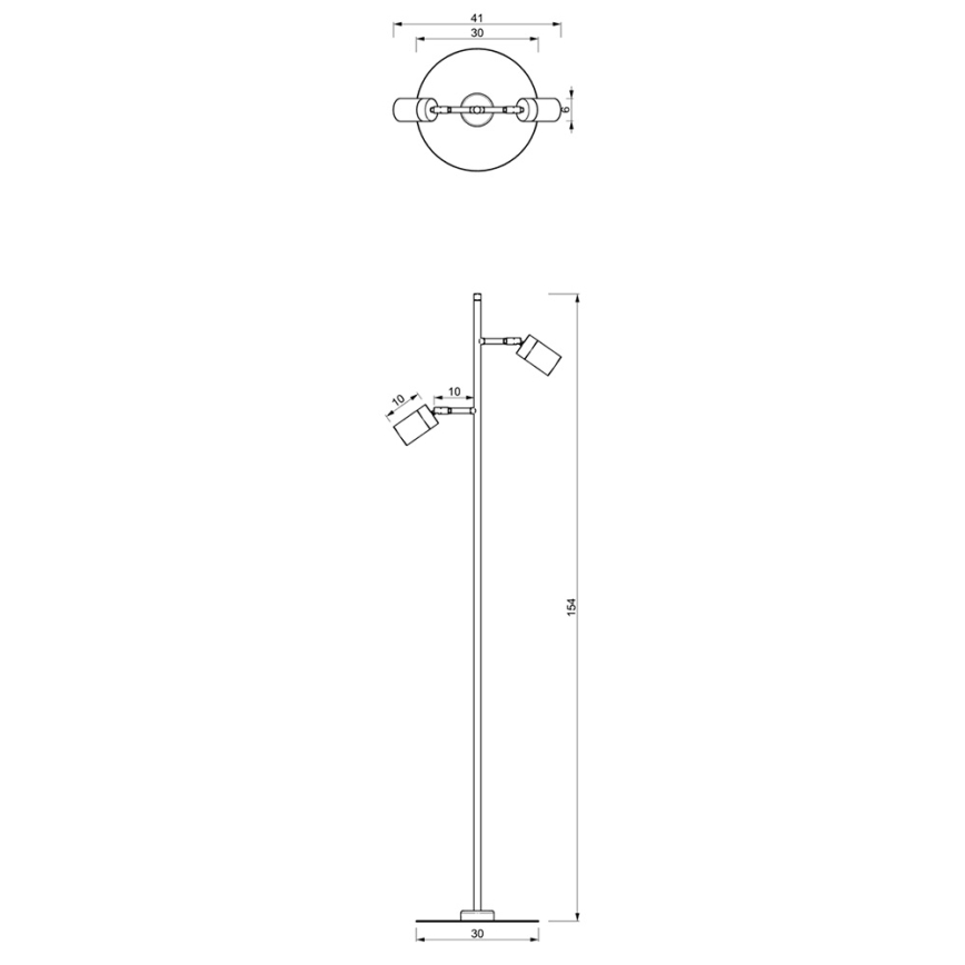 Gulvlampe JOKER 2xGU10/25W/230V sort/guldfarvet