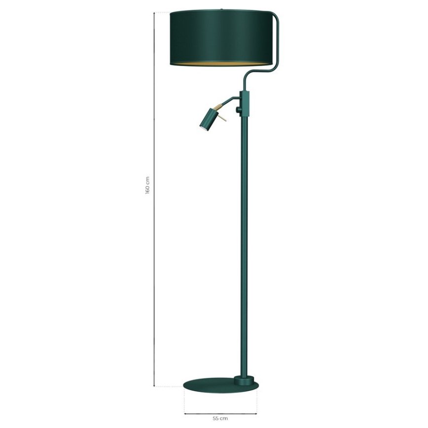 Gulvlampe VERDE 1xE27/60W/230V + 1xGU10-MR11/7W grøn