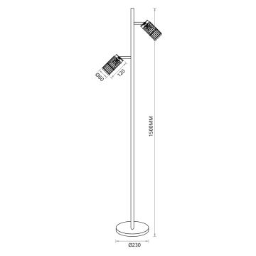 Gulvlampe VERTICAL 2xGU10/8W/230V sort