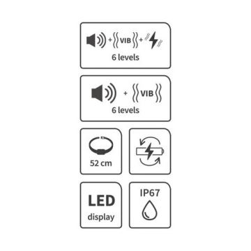 Hundehalsbånd anti-gø 52 cm 3,7V IP67