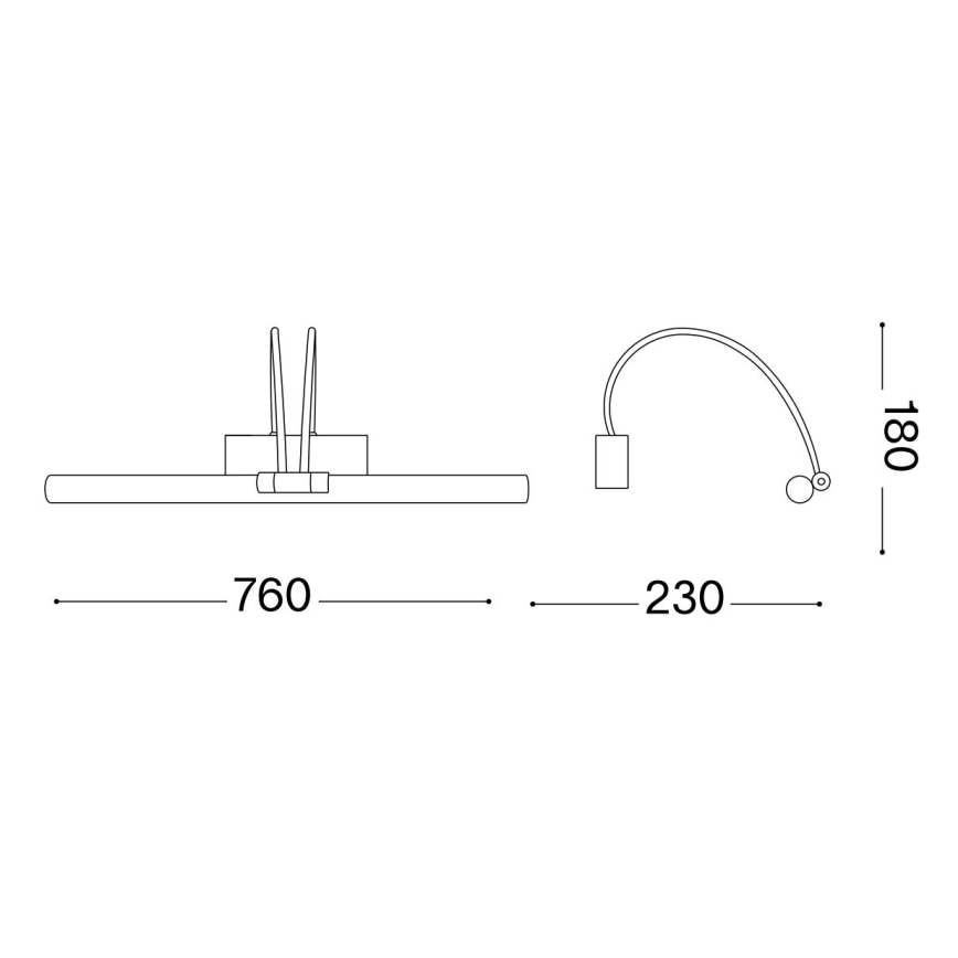 Ideal Lux - LED gallerilampe BOW LED/8W/230V 76 cm guldfarvet