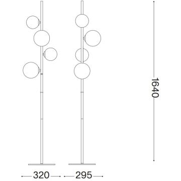 Ideal Lux - LED gulvlampe PERLAGE 4xG9/3W/230V sort