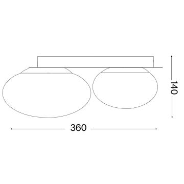 Ideal Lux - LED loftlampe NINFEA 2xLED/9W/230V guldfarvet