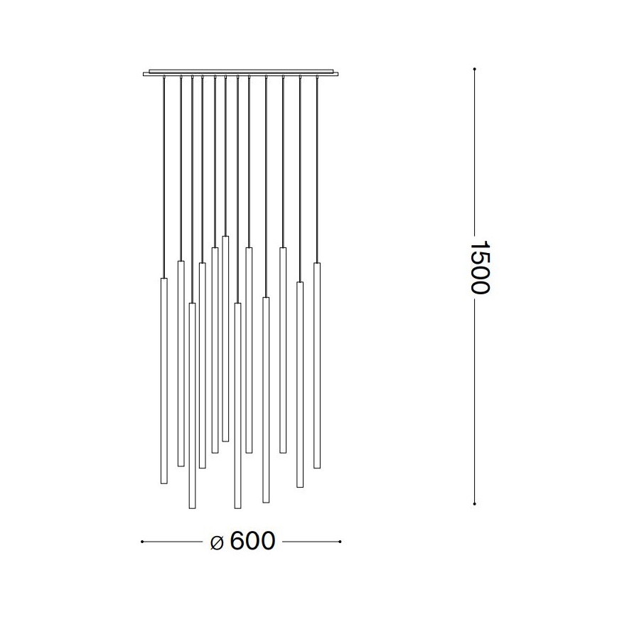 Ideal Lux - LED pendel FILO LED/25W/230V messing