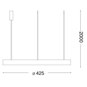 Ideal Lux - LED pendel GEMINI LED/38W/230V diameter 42,5 cm sort