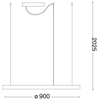 Ideal Lux - LED pendel ORACLE LED/55W/230V diameter 90 cm sort