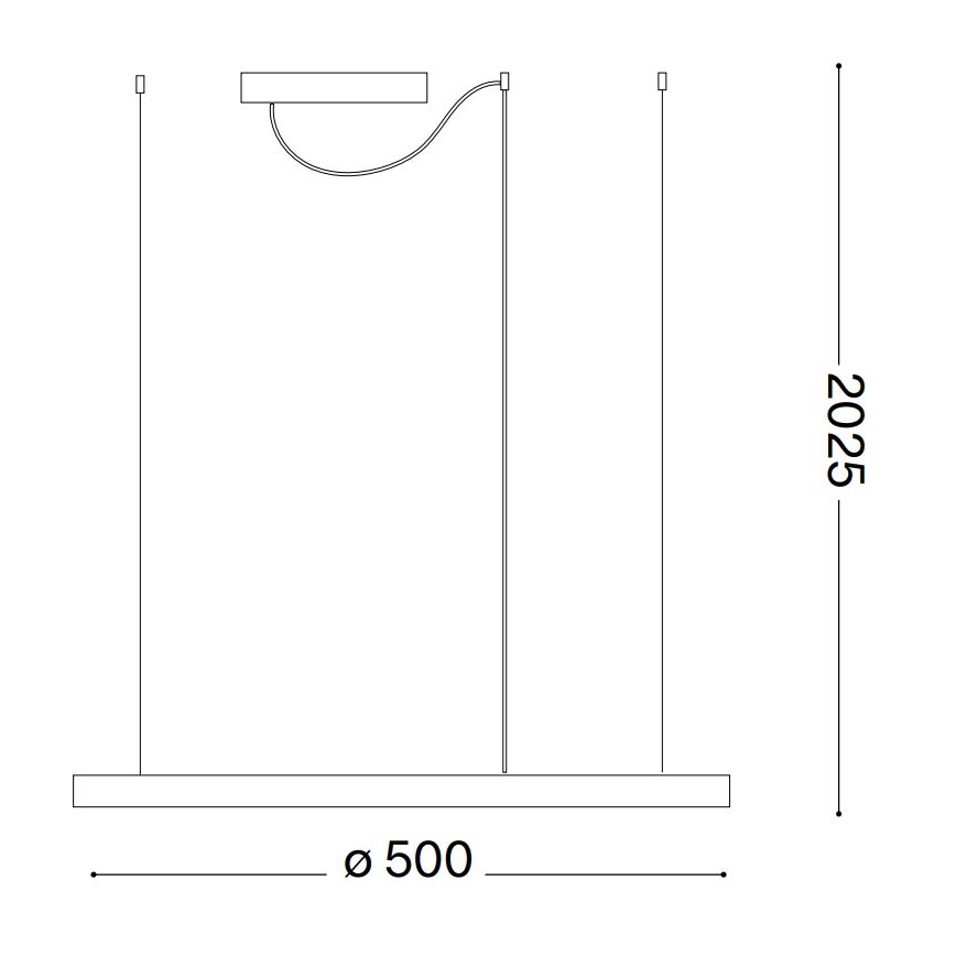 Ideal Lux - LED pendel ORACLE SLIM LED/32W/230V diameter 50 cm sort