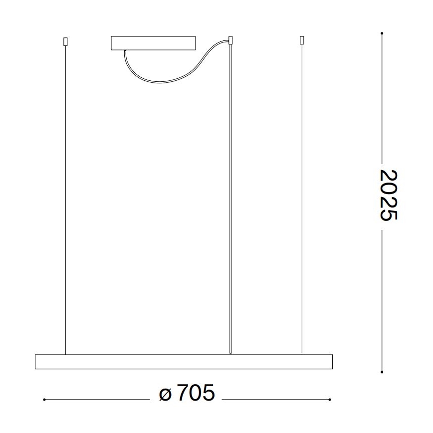 Ideal Lux - LED pendel ORACLE SLIM LED/38W/230V diameter 70 cm sort