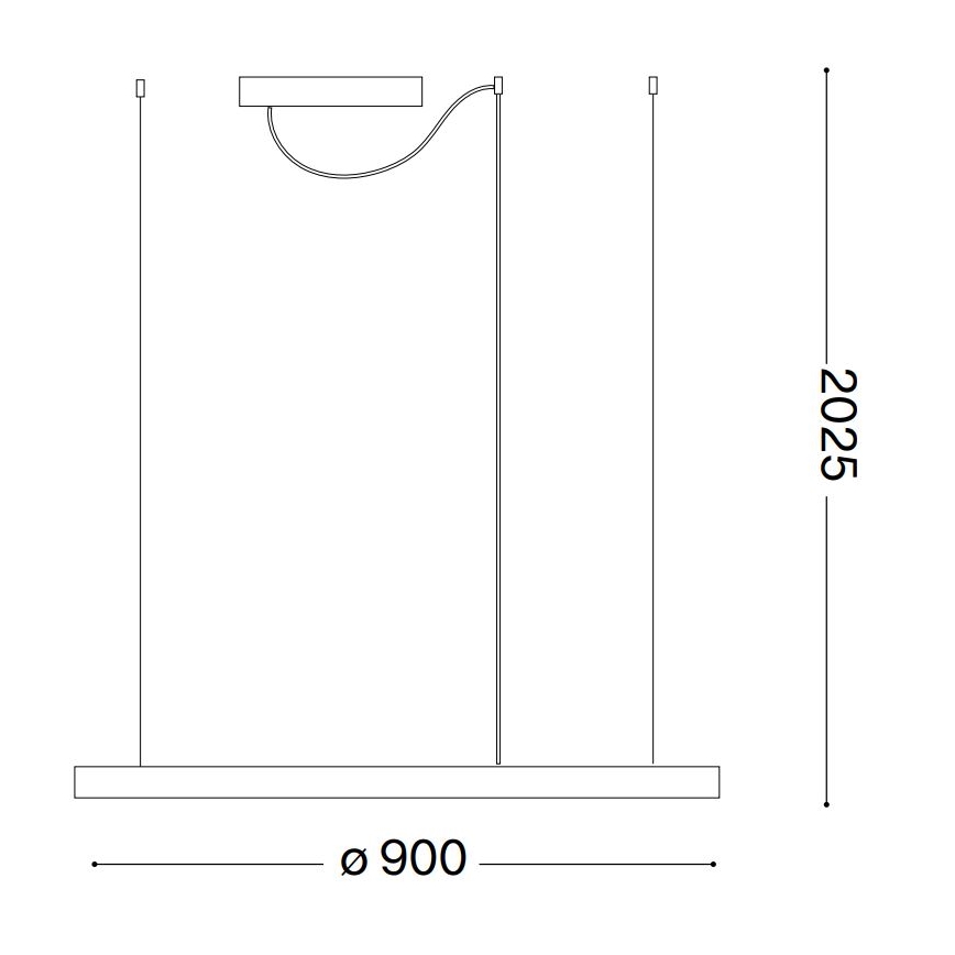 Ideal Lux - LED pendel ORACLE SLIM LED/55W/230V diameter 90 cm sort