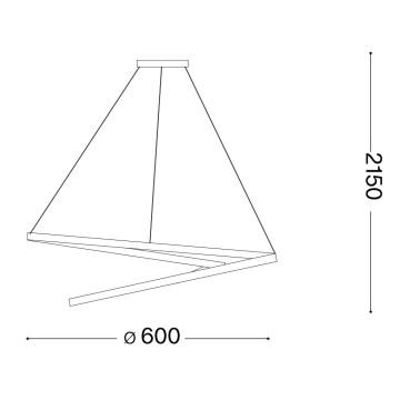 Ideal Lux - LED pendel OZ LED/48W/230V diameter 60 cm sort