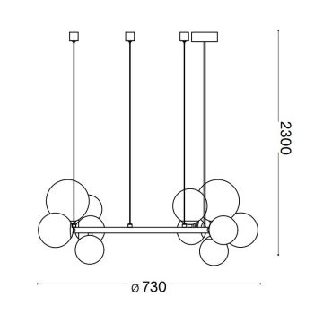 Ideal Lux - LED pendel PERLAGE 11xG9/3W/230V sort