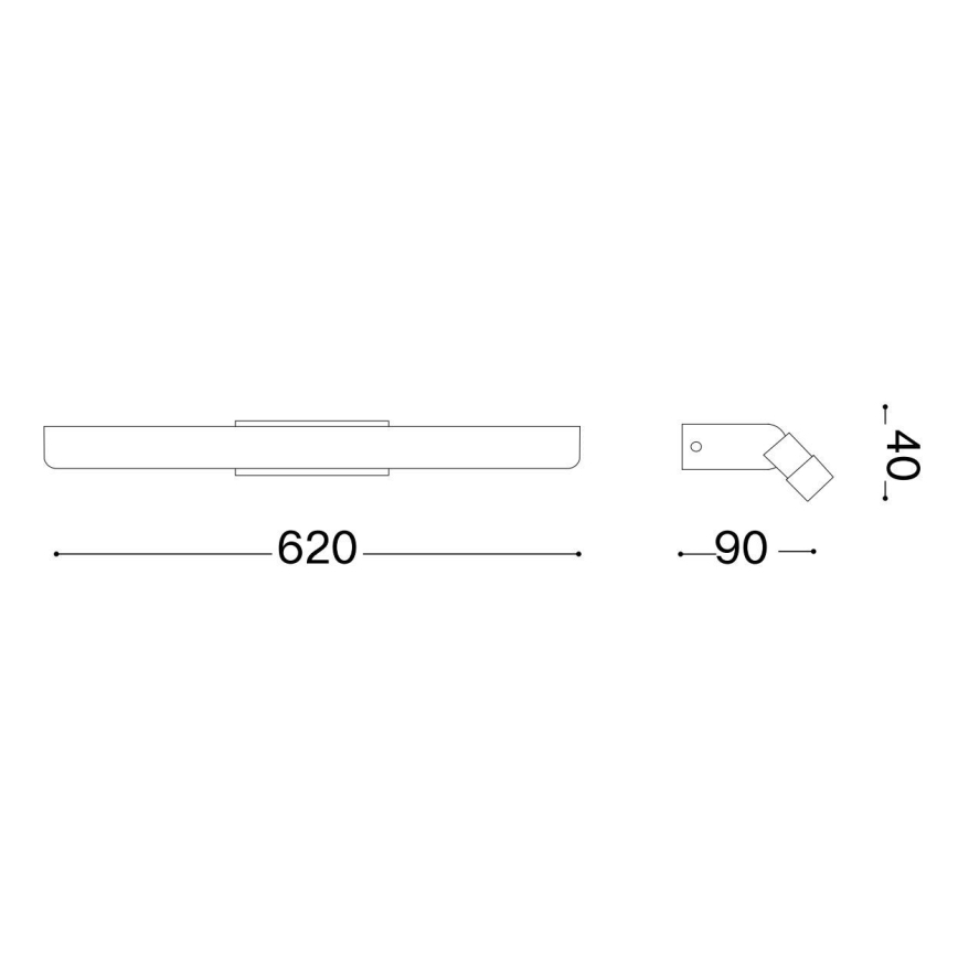 Ideal Lux - LED spejllampe til badeværelse RIFLESSO LED/17W/230V 62 cm IP44 krom