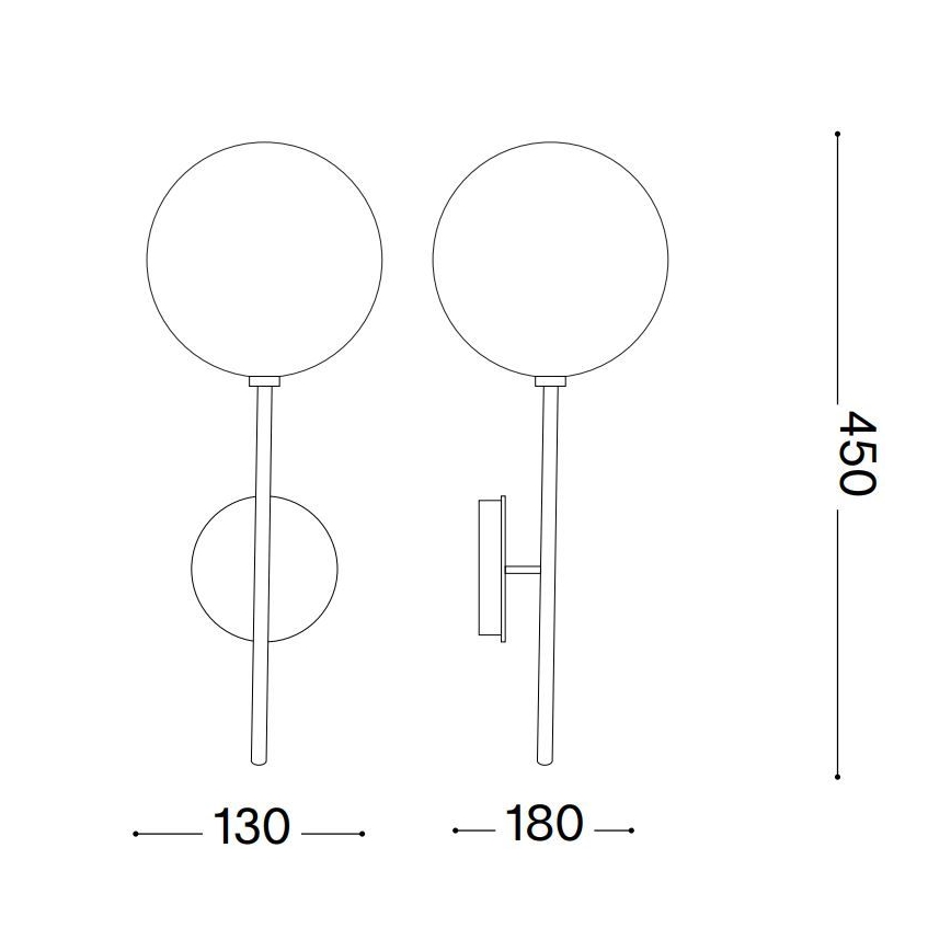 Ideal Lux - LED væglampe EQUINOXE 1xG4/2W/230V guldfarvet