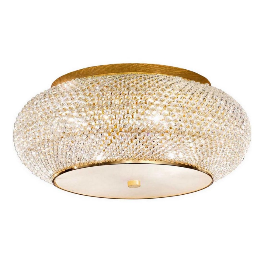 Ideal Lux - Loftlampe i krystal PASHA 14xE14/40W/230V diameter 65 cm guldfarvet