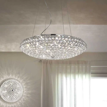 Ideal Lux - Lysekrone i krystal KING 12xG9/40W/230V diameter 65 cm krom