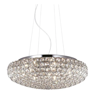 Ideal Lux - Lysekrone i krystal KING 7xG9/40W/230V diameter 46 cm krom