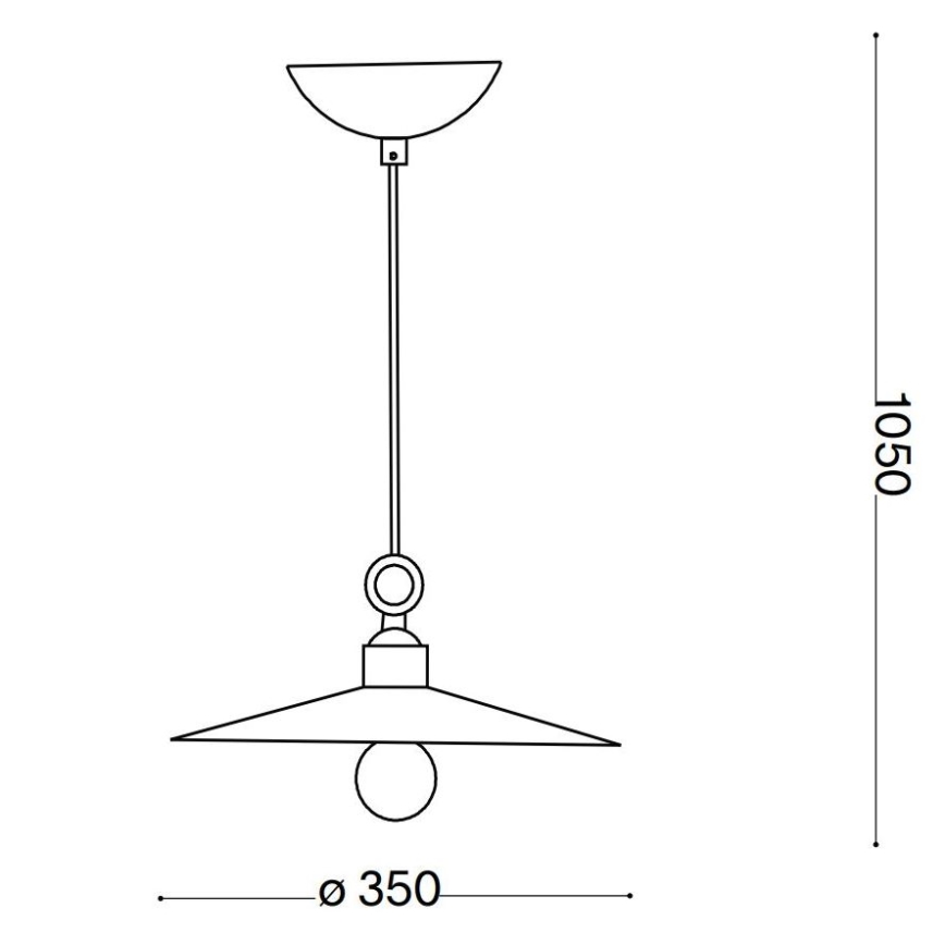 Ideal Lux - Pendel CANTINA 1xE27/42W/230V diameter 35 cm kobber