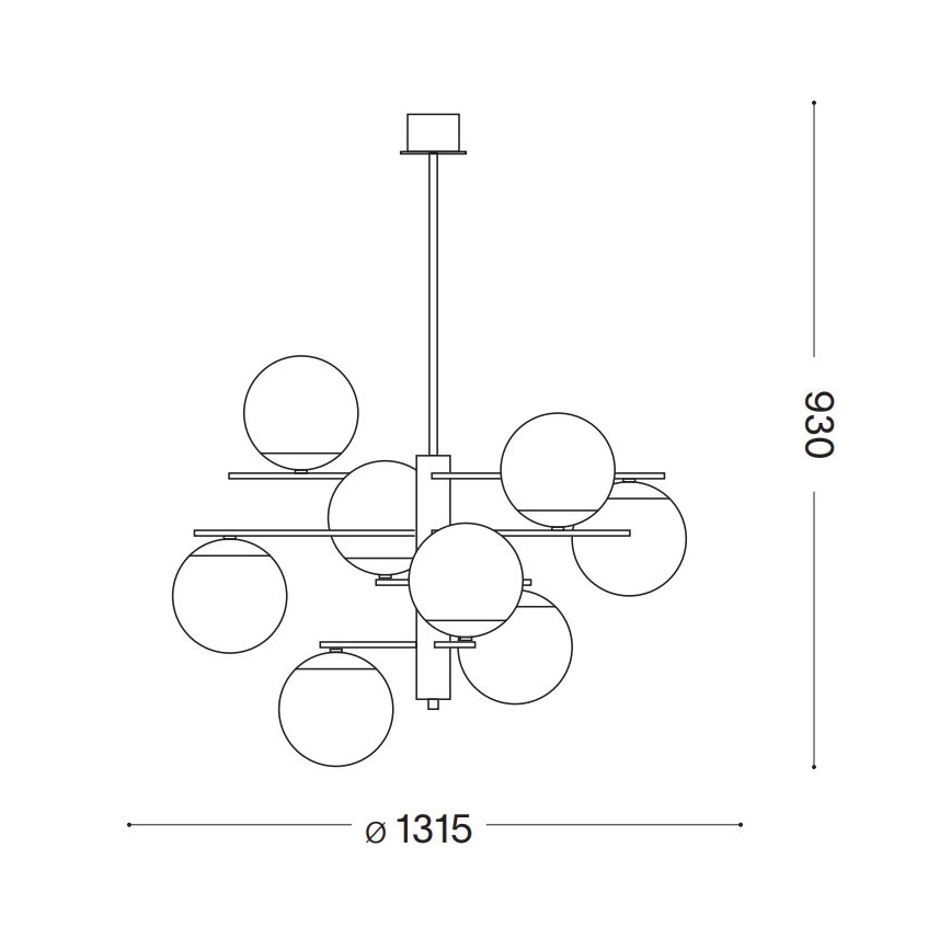 Ideal Lux - Pendellampe GOURMET 9xE14/28W/230V