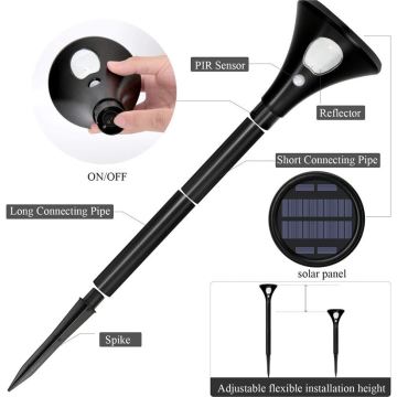 LED solcellelampe med sensor LED/1W/3,7V 6000K IP65