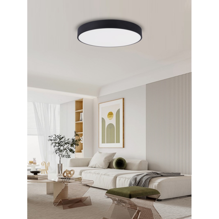 Immax NEO 07203L - LED loftlampe dæmpbar RONDATE 65W/230V 3000-6000K Tuya sort + fjernbetjening