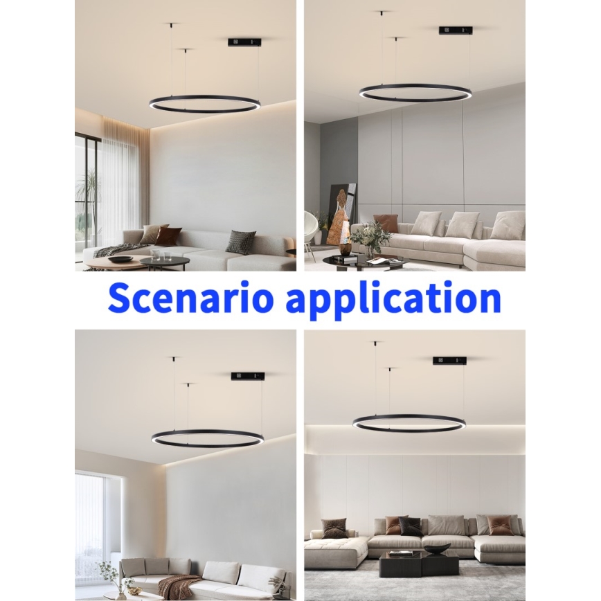 Immax NEO 07215L - LED pendel dæmpbar FINO LED/60W/230V 80 cm sort Tuya + fjernbetjening