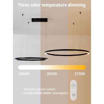 Immax NEO 07216L - LED pendel dæmpbar FINO LED/93W/230V 60/80cm sort Tuya + fjernbetjening