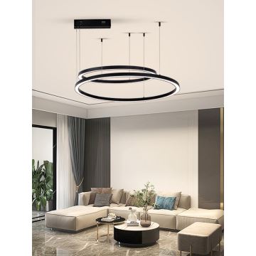 Immax NEO 07216L - LED pendel dæmpbar FINO LED/93W/230V 60/80cm sort Tuya + fjernbetjening