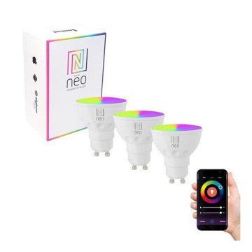 Immax NEO 07724C - SÆT 3x LED RGB+CCT Lyspære dæmpbar GU10/6W/230V 2700K Wi-Fi Tuya