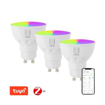 Immax NEO 07777C - SÆT 3x LED RGB+CCT Lyspære dæmpbar GU10/4,8W/230V Tuya