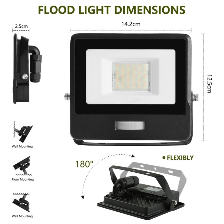 Immax NEO 07778L - LED projektør dæmpbar LED/20W/230V IP65 Wi-Fi Tuya